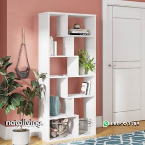 Rak Buku Terbaru Gaya Minimalis Modern In White nataliving furniture