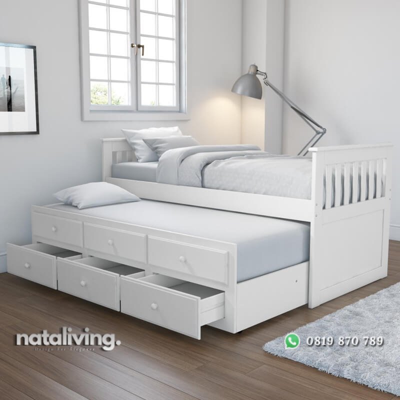 Ranjang Anak Minimalis Modern Sorong Dan Laci nataliving furniture 2 Ranjang Anak Minimalis Modern Sorong Dan Laci nataliving furniture 2
