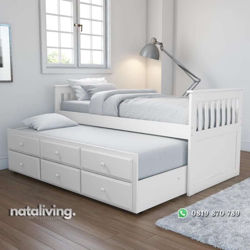 Ranjang Anak Minimalis Modern Sorong Dan Laci nataliving furniture 1 Ranjang Anak Minimalis Modern Sorong Dan Laci nataliving furniture 1