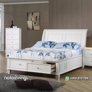 Ranjang Minimalis Kayu Warna Putih nataliving furniture