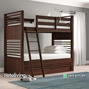 Ranjang Susun Kayu Model Minimalis Jati Terbaru nataliving furniture