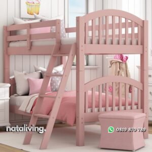 Ranjang Tingkat Anak Perempuan Pink nataliving furniture