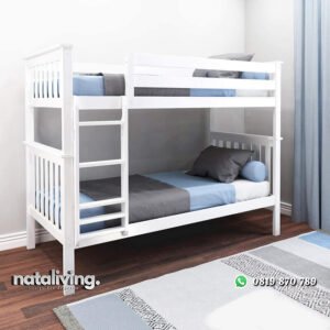 Ranjang Tingkat Putih Model Minimalis Terbaru nataliving furniture