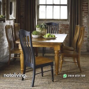Set Meja Makan 6 Kursi Natural nataliving furniture