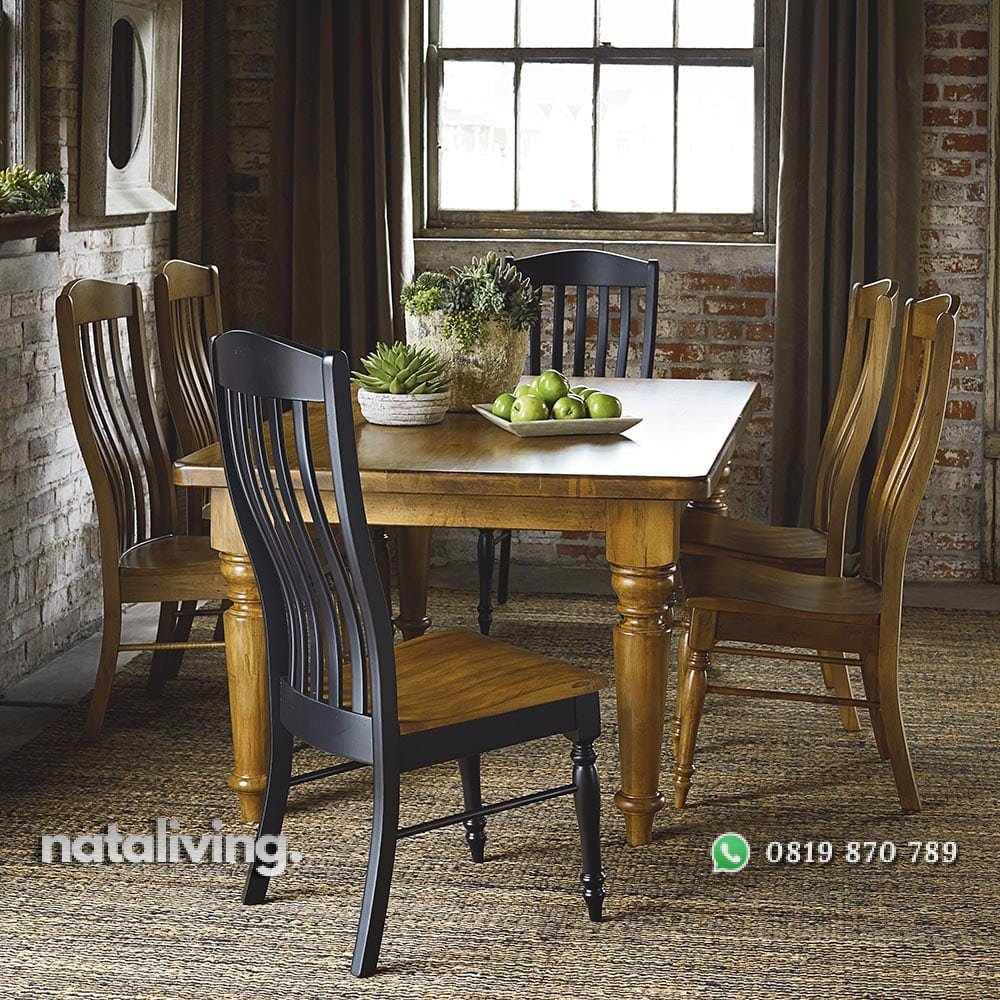 Set Meja Makan 6 Kursi Natural nataliving furniture 1 Set Meja Makan 6 Kursi Natural nataliving furniture 1