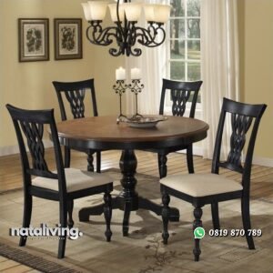 Set Meja Makan Bundar JH-ID 015 nataliving furniture