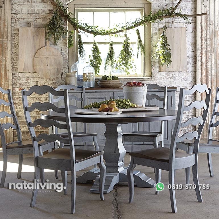 Set Meja Makan Klasik Vintage nataliving furniture 1 Set Meja Makan Klasik Vintage nataliving furniture 1