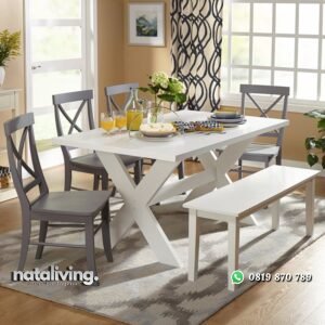 Mebel Jepara Meja Makan Set Minimalis nataliving furniture