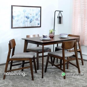 Set Meja Makan Retro 4 Kursi Model Minimalis nataliving furniture