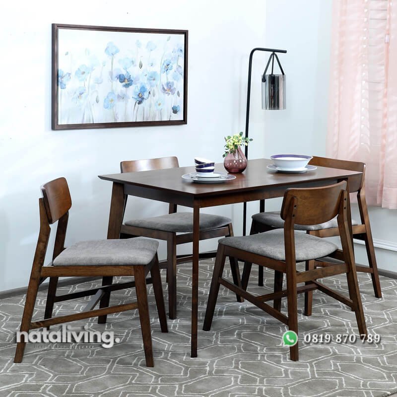 Set Meja Makan Retro 4 Kursi Model Minimalis nataliving furniture 1 Set Meja Makan Retro 4 Kursi Model Minimalis nataliving furniture 1