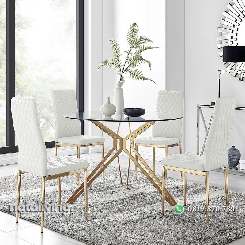 Set Meja Makan Stainless 4 Kursi Model Minimalis nataliving furniture 1 Set Meja Makan Stainless 4 Kursi Model Minimalis nataliving furniture 1