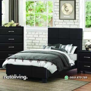 Set Tempat Tidur Anak Lapis Kain Black nataliving furniture