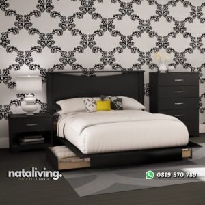 Set Tempat Tidur Modern Jati Tua nataliving furniture