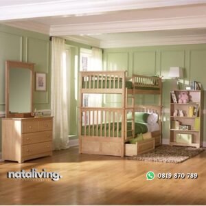 Set Tempat Tidur Tingkat Jati Jepara nataliving furniture