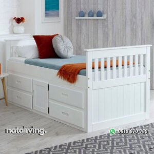 Tempat Tidur Anak Putih Minimalis Lunar Terbaru nataliving furniture