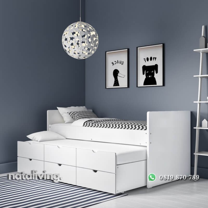 Tempat Tidur Anak Modern Model Minimalis Sorong Laci nataliving furniture 1 Tempat Tidur Anak Modern Model Minimalis Sorong Laci nataliving furniture 1