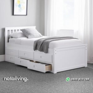 Tempat Tidur Anak Putih Ony Model Minimalis Terbaru nataliving furniture