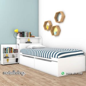 Tempat Tidur Anak Terbaru Model Minimalis 2 Laci nataliving furniture