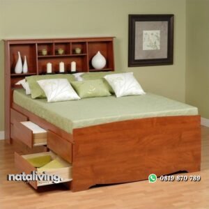 Tempat Tidur Jati Minimalis “Queen” nataliving furniture