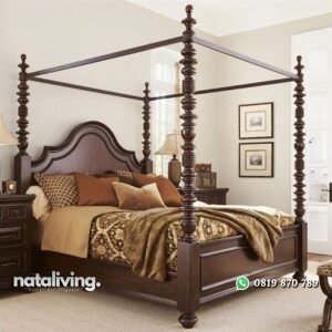 Tempat Tidur Kanopi “klasik” Jati nataliving furniture