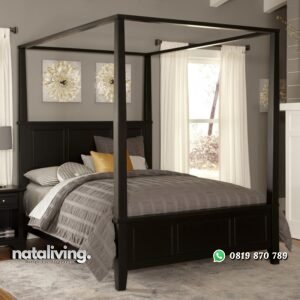 Tempat Tidur Kanopi Kayu Jati Pico nataliving furniture