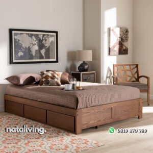 Tempat Tidur Kayu Jati Wren Minimalis Jepara nataliving furniture