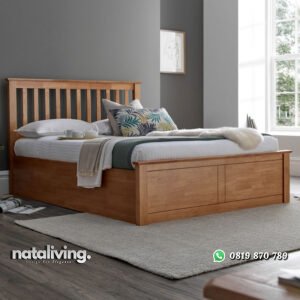 Tempat Tidur Minimalis Kayu Jati Terbaru 2020 nataliving furniture