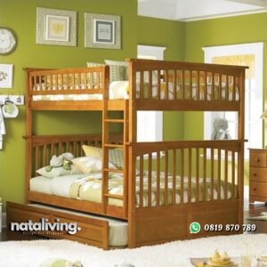 Tempat Tidur Tingkat Jati Queen Minimalis nataliving furniture