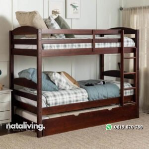 Tempat Tidur Tingkat Jati Model Sorong Minimalis nataliving furniture