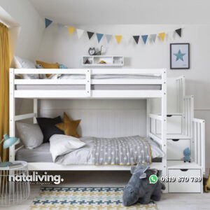 Tempat Tidur Tingkat Terbaru Minimalis Tangga Laci nataliving furniture