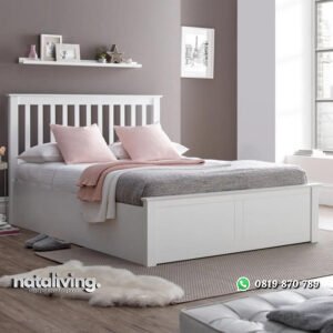 Tempat Tidur Warna Putih Model Minimalis Terbaru nataliving furniture